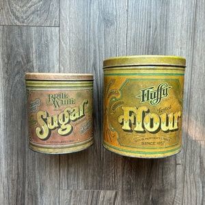 Ballonoff Vintage Tin Canisters x 2